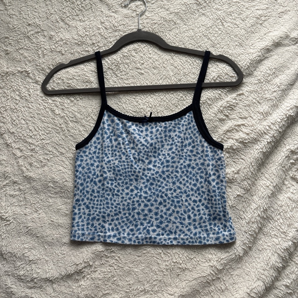 Brandy Melville Blue Leopard Print Women's Top